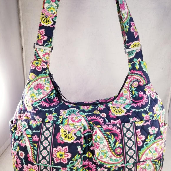VERA BRADLEY TULIP GARDENIA POPPY FLOWERS PAISLEY TOTE SHOPPER SHOULDER BAG PURS - Picture 3 of 10
